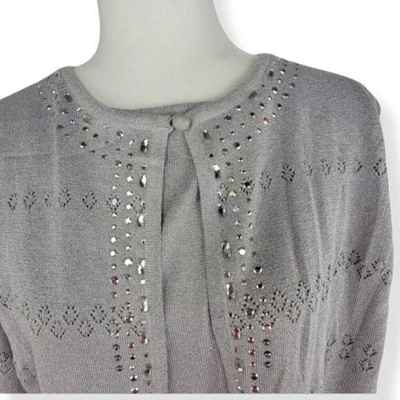 Alfred Dunner Silver Layered Sweater  Medium NWT - Picture 8 of 8